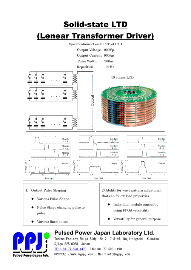 Solid-state LTD (Lenear Transformer Driver)Specifications of each PCB of LTD
